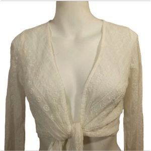 Front Tie Eyelet Top